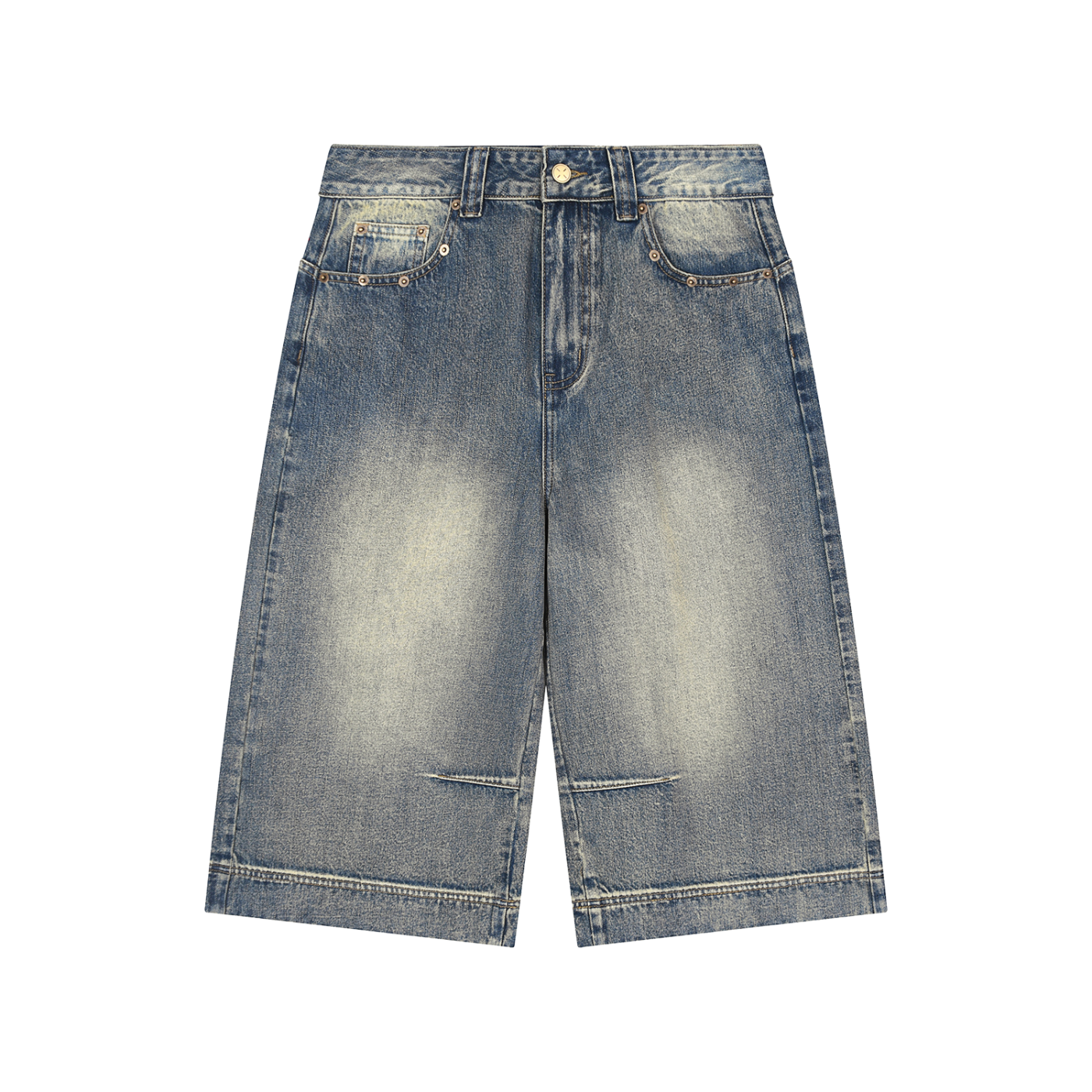 Vintage Wash Baggy GPC Denim Shorts