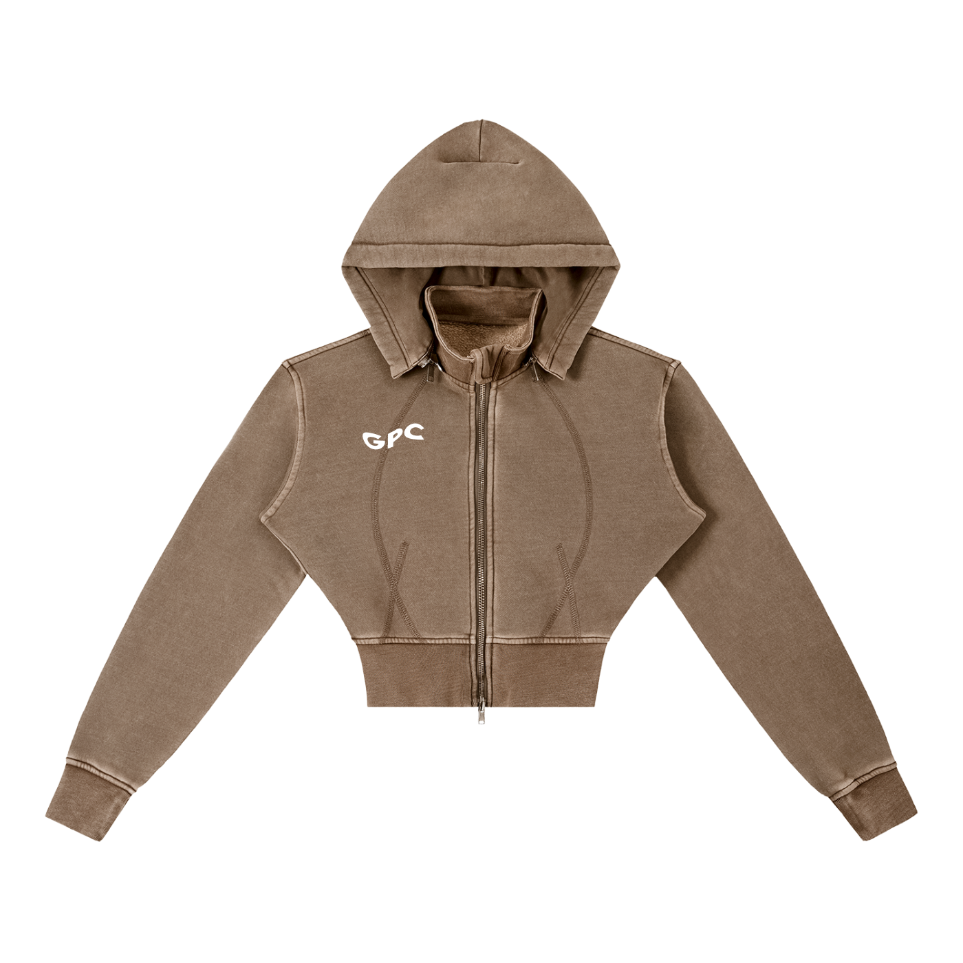 Vintage Washed Cropped GPC Fleece Hoodie