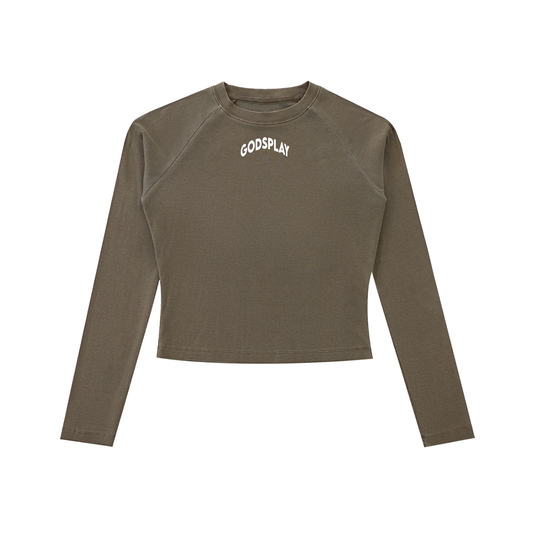 Dyed Washed Raglan GPC Long Sleeve Slim T-Shirt