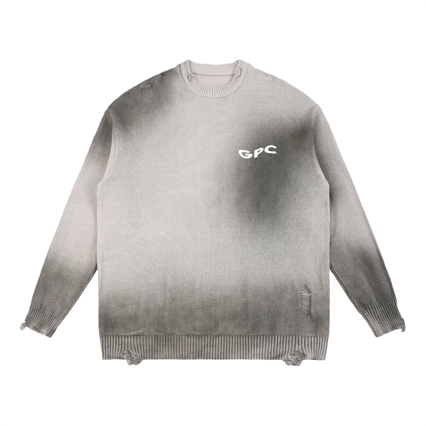 Sun Fade Distressed Ripped GPC Crewneck sweater
