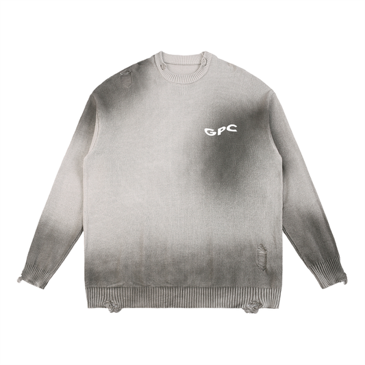 Sun Fade Distressed Ripped GPC Crewneck sweater