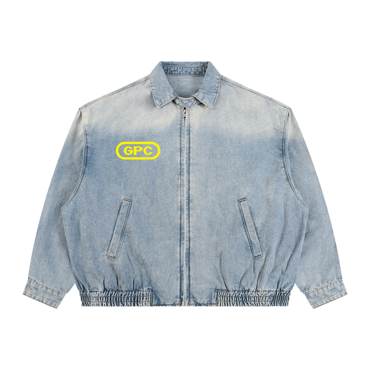 Unisex Vintage Wash Full-Zip GPC  Denim Jacket