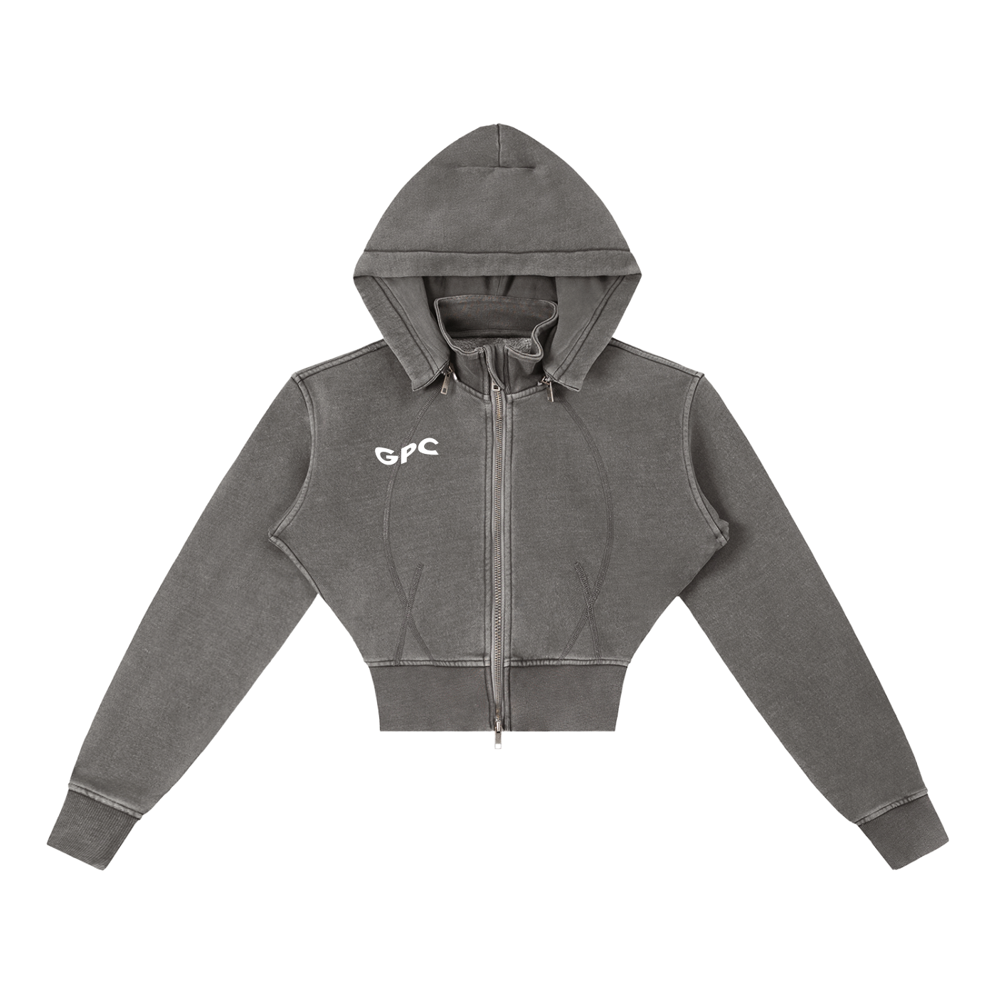 Vintage Washed Cropped GPC Fleece Hoodie