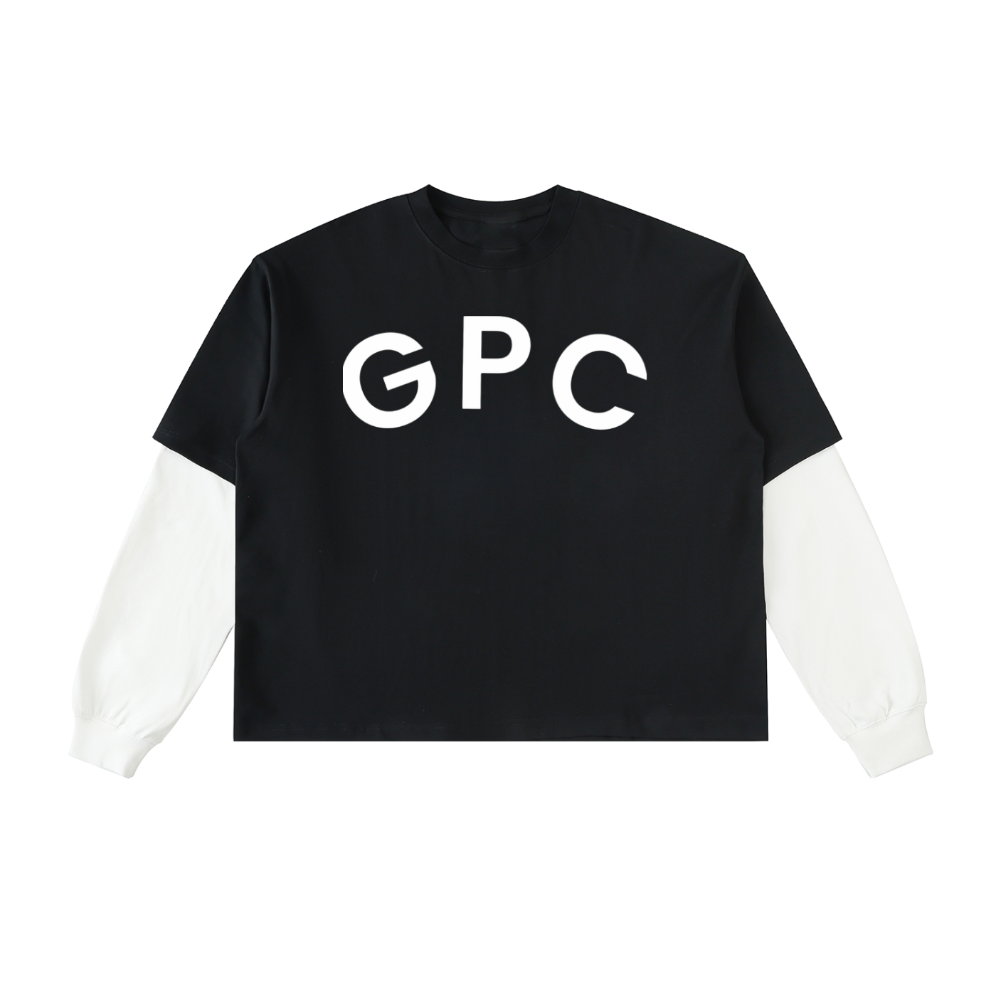 Layered Contrast Sleeve Cotton T-Shirt
